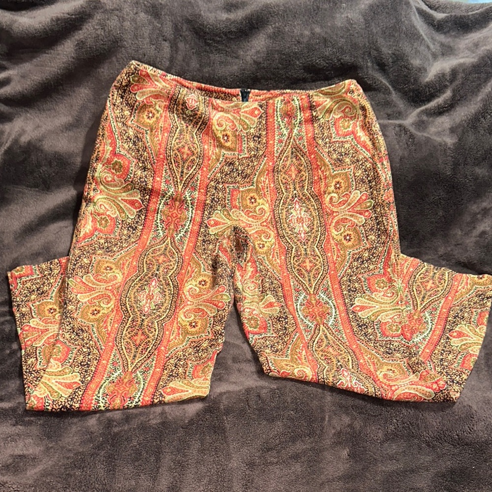 Pine Cove: Vintage Paisley Patterned Pants. Women’s size 14.